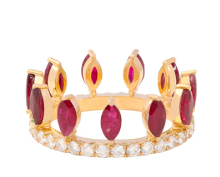 Crown Shaped Fashion Ring Gold Plated