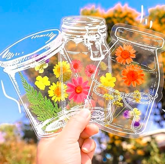 Transparent Sticker Jars (Pack of 4)