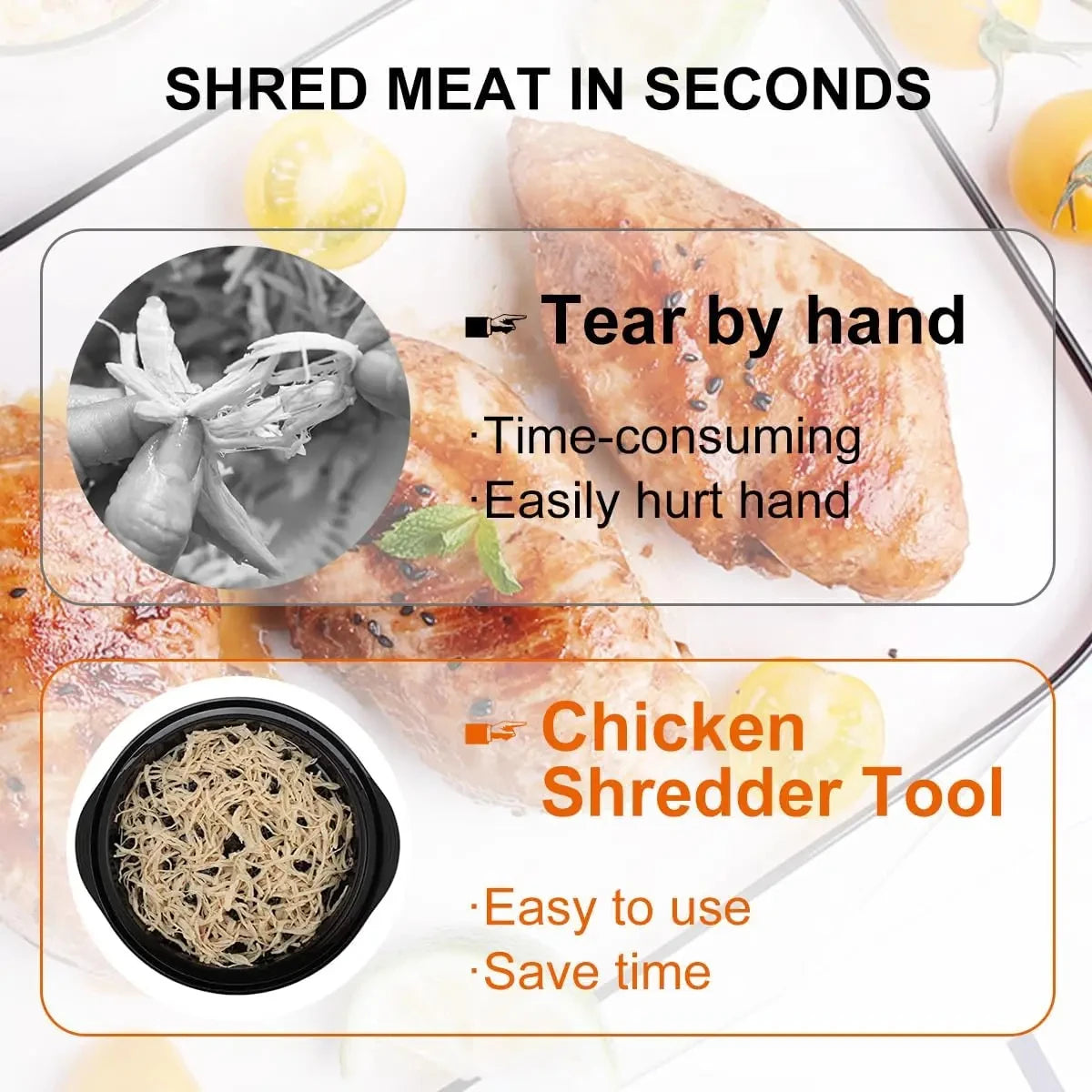 Chicken Shredding Tool With Handles