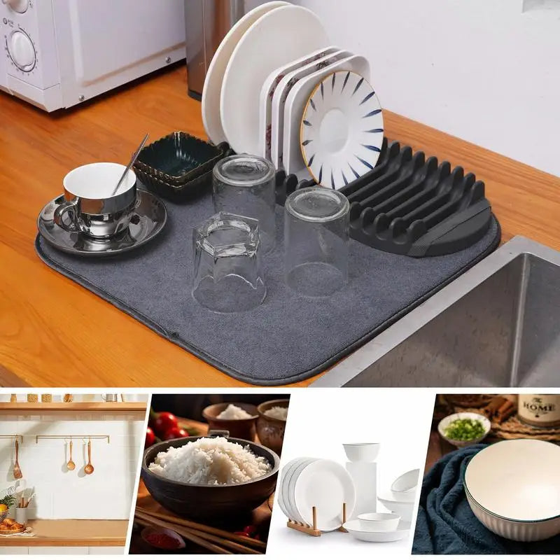 Multipurpose Drain Mat with Dish Stand