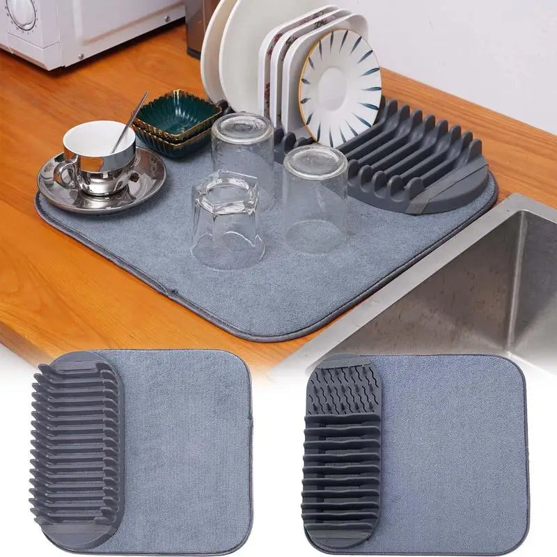 Multipurpose Drain Mat with Dish Stand